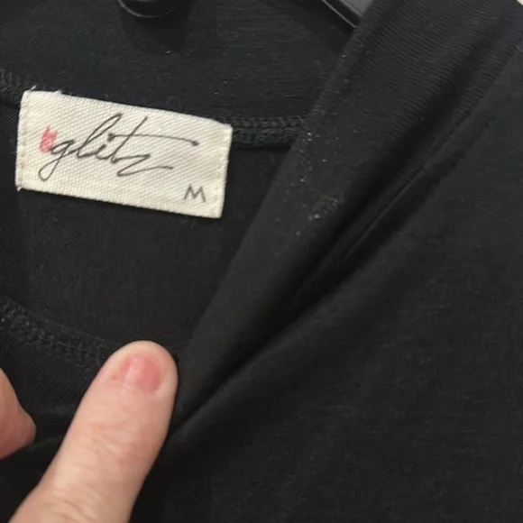 Glitz size M faux turtleneck,  cold shoulder shirt sleeve dress - Picture 2 of 5